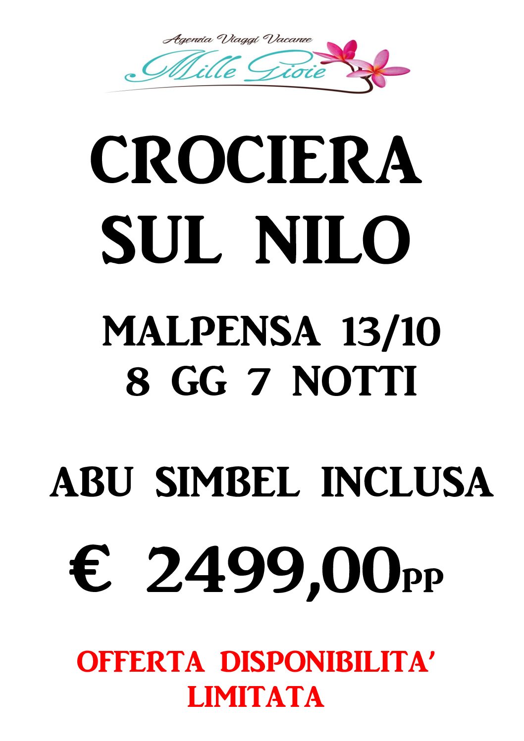 CROCIERA SUL NILO 13 Ottobre 2025